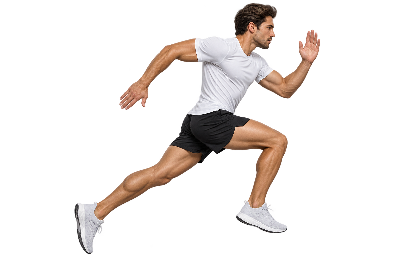 Athlete running at full stride